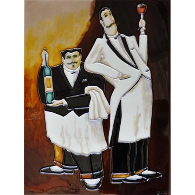 Hand Painted Ceramic Waiters Tile Wall Décor