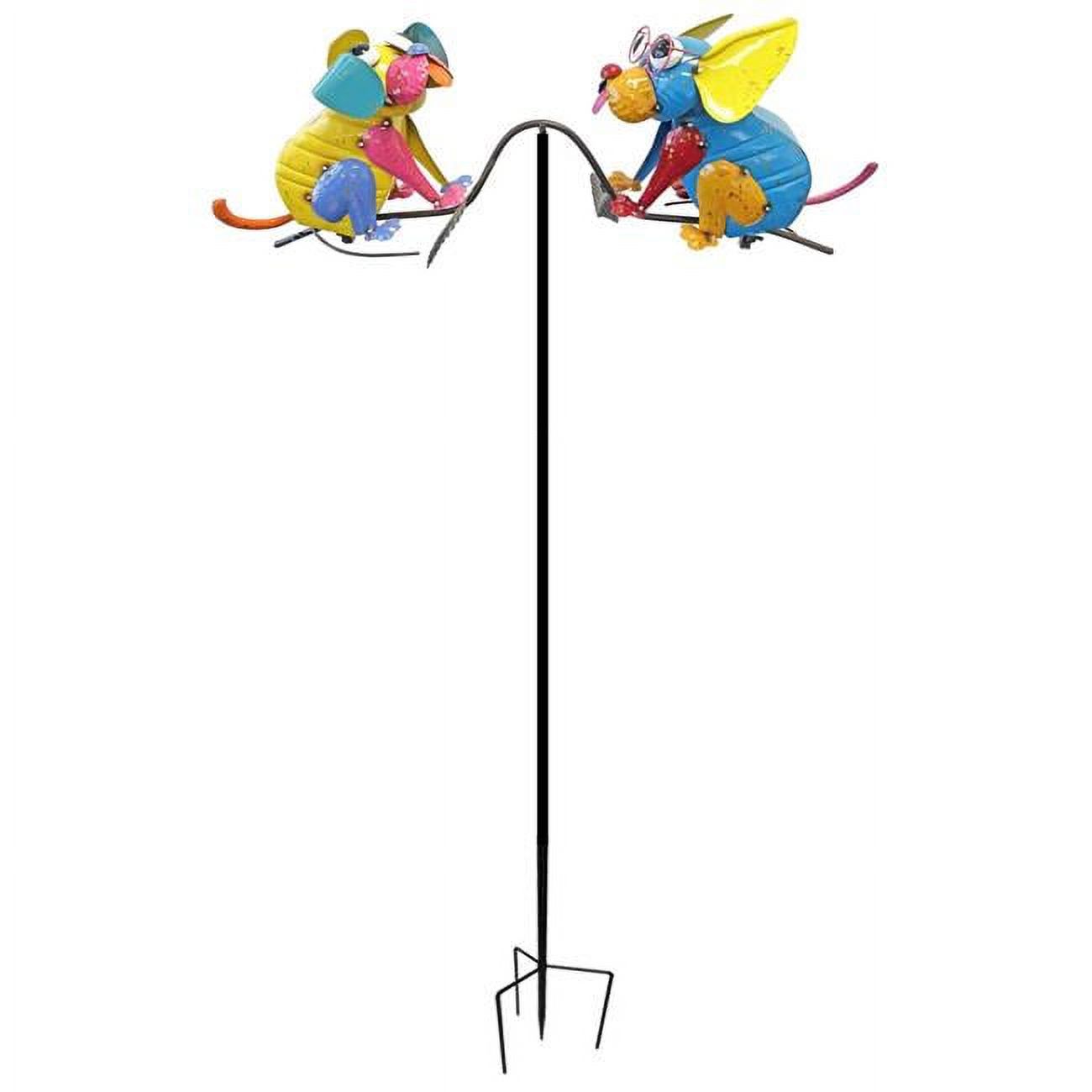 Continental Art Center 2002 Colorful Enameled Metal Dogs Balancer Stake ...