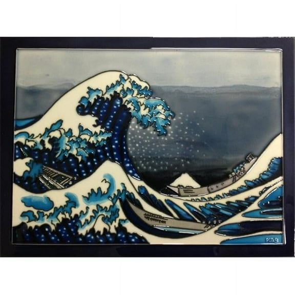 Continental Art Center AD-0040 12 x 16 in. The Great Wave Ceramic Art Tile