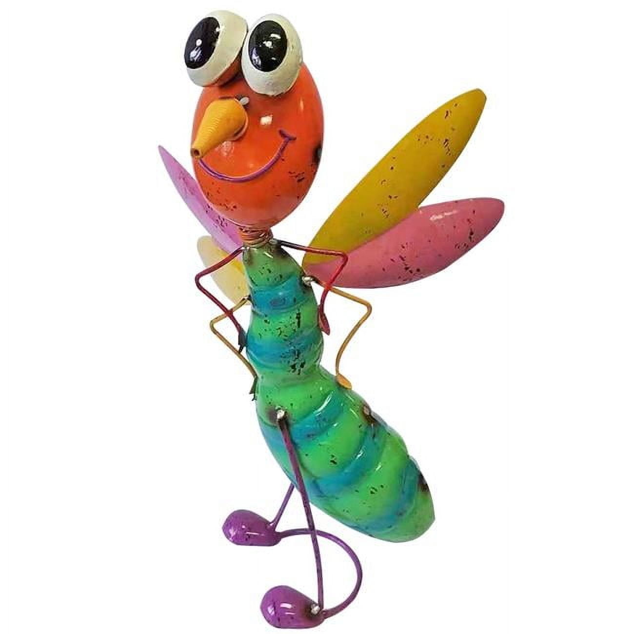 Colorful Enameled Metal Bug Garden Statue