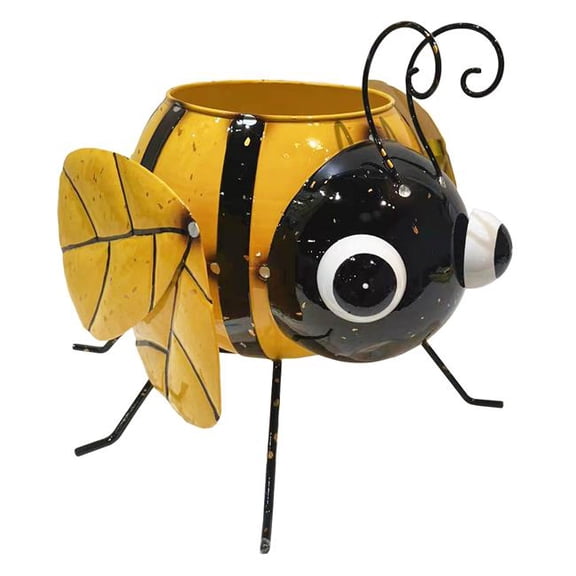 Continental Art Center Colorful Enameled Metal Bumblebee Planter - Yellow & Black