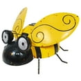 thumbnail image 1 of Continental Art Center 21296 Colorful Enameled Metal Bumblebee with Solar Eyes Statue - Yellow & Black, 1 of 1