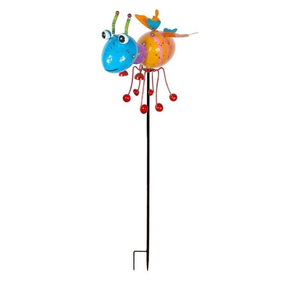 Continental Art Center 18126 Colorful Enameled Metal Flying Ant Stake with Spinning Legs