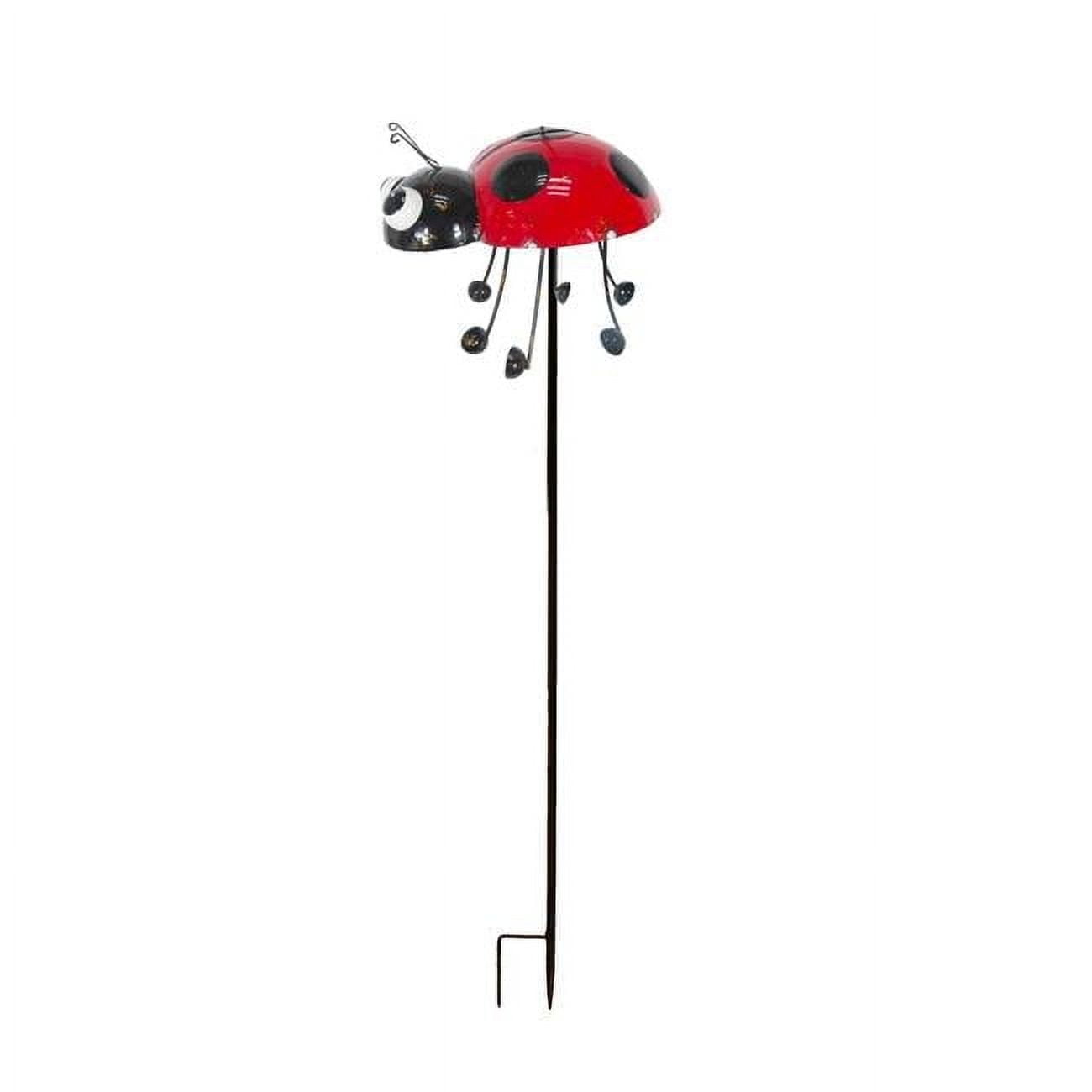 Colorful Metal Ladybug Garden Stake with Spinning Legs