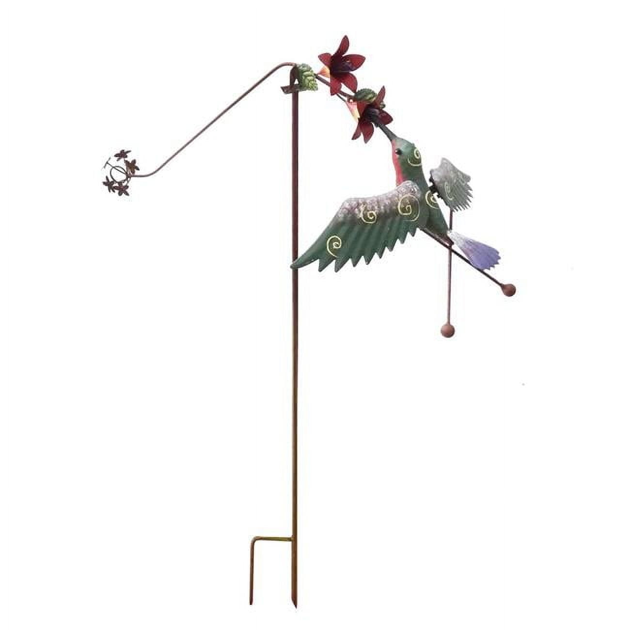 Rustic Metal Hummingbird Kinetic Garden Stake