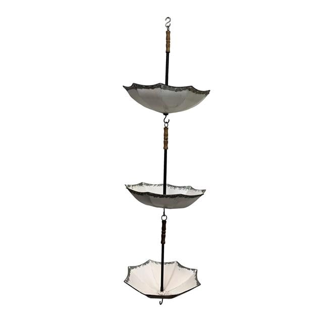 Continental Art Center 193027 Metal Hanging 3 Piece Umbrella Planter Flower Pot Set Outdoor Garden Decor Patio Yard Art
