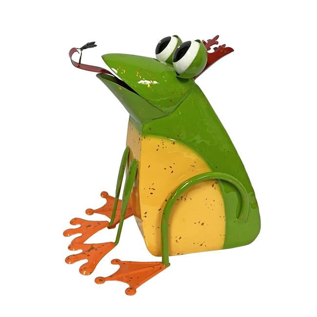 Continental Art Center 24819A Outdoor Metal Frog Prince Garden Decoration Statue Animal Yard Art Sculpture