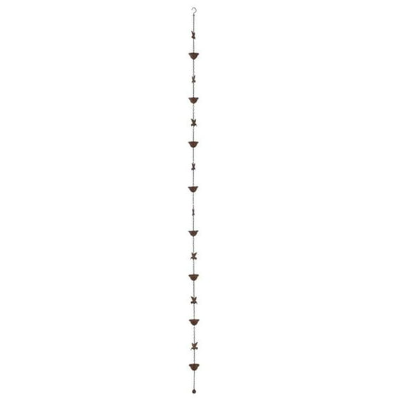 Continental Art Center 20033 Rustic Metal Hummingbird Outdoor Hanging Rain Chain