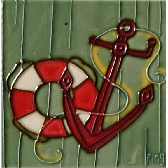 Continental Art Center SD-033 4 x 4 in. Anchor Ceramic Art Tile