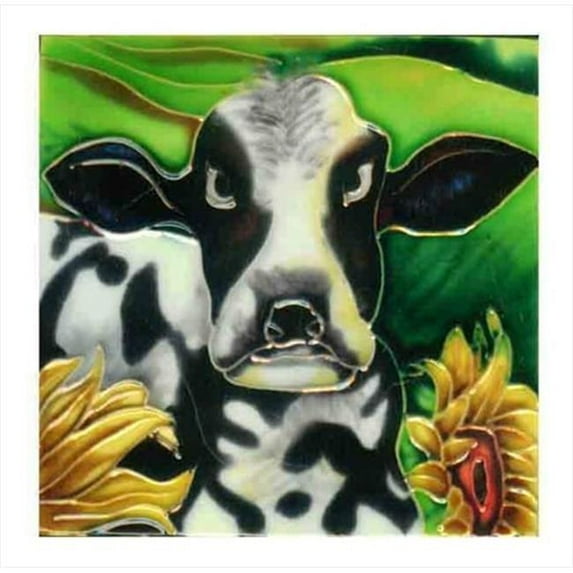 Continental Art Center SD-079 4 x 4 in. Cow Ceramic Art Tile