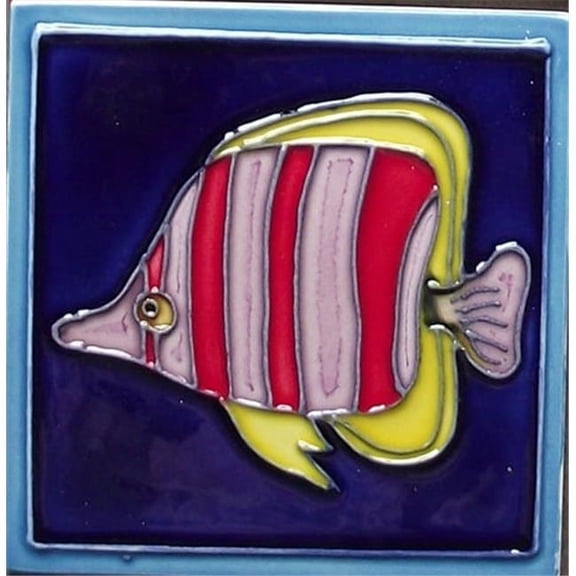 Continental Art Center SD-118 4 x 4 in. Tropical Fish No.4 Ceramic Art Tile