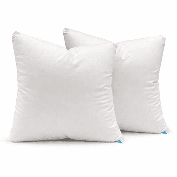 22x22 Goose Down & Feather Pillow Insert – Luxury Designer Cushion – Multiple Loft Options – 100% Cotton Shell