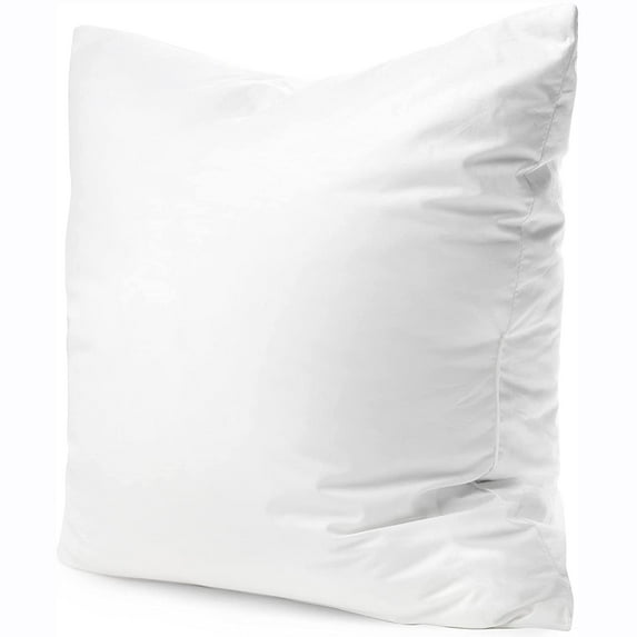 Continental Bedding 50/50 Feather & White Goose Down Pillow Inserts, White 18” x 18”