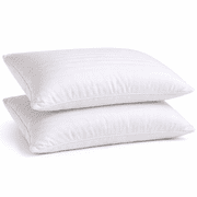 Continental Bedding Affinity Down Alternative Bed Pillow   Plush Comfort, Breathable Cotton Cover, Fluffy Everyday Comfort for All Sleep Positions   Soft - Standard - 2 Pack