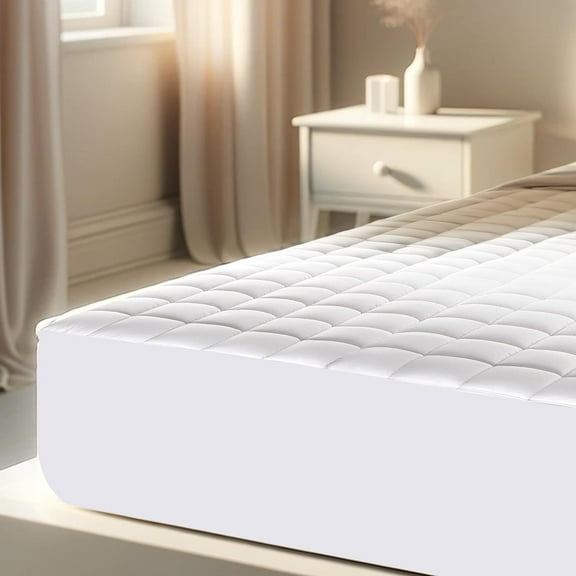 Continental Bedding Cooling Fitted Mattress Pad Protector Sheet Cover - 39x75x18 Inch - Twin Size