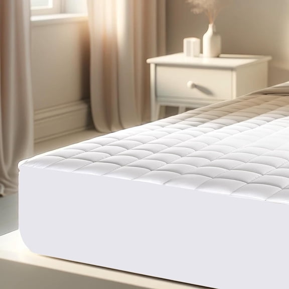 Continental Bedding Cooling Fitted Mattress Pad Protector Sheet Cover - 60x80x18 Inch- Queen Size