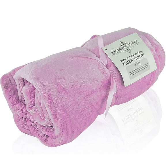 Light Baby Pink, 30x40 inch Velvety Soft Classic Solid Plush Fleece Throw Blanket
