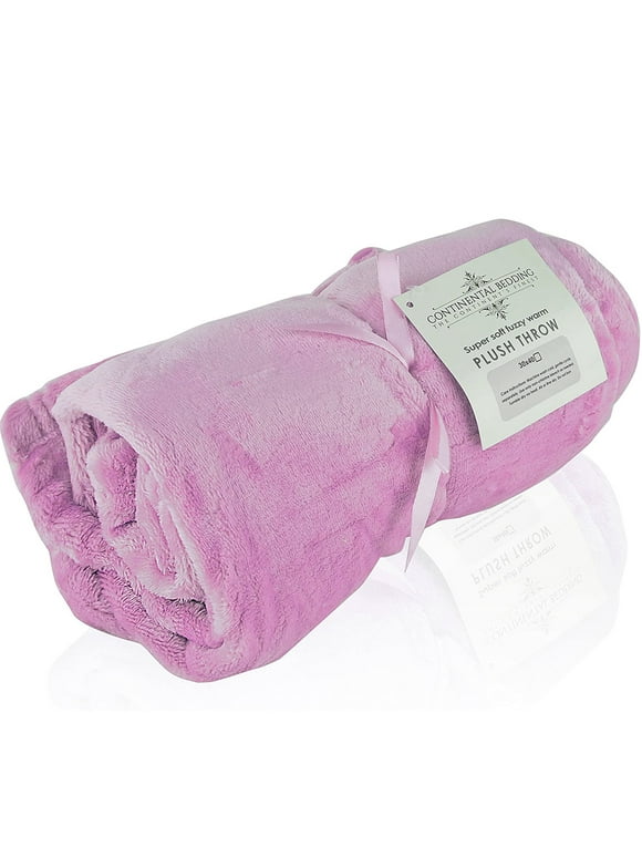 Continental Bedding Fleece Throw Blanket pink, 30x40 inch