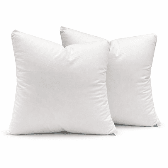 22x22 Goose Down & Feather Pillow Insert – Luxury Designer Cushion – Multiple Loft Options – 100% Cotton Shell