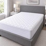 Continental Bedding Harmony 100% Cotton Quilted Mattress Pad Cover with 18" Deep Pocket, Soft, Breathable, Hypoallergenic - White, Full-XL