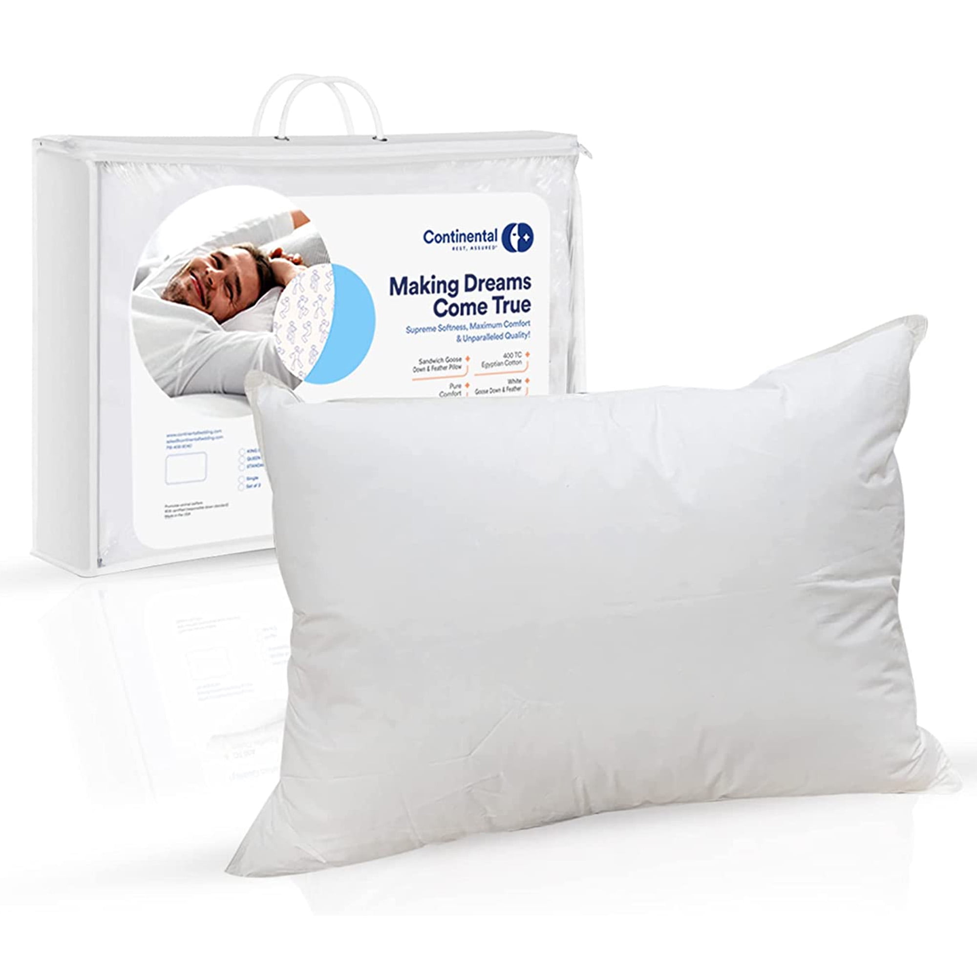 Continental Bedding Hotel Best Pillows for Sleeping, Pack of 1, Queen