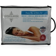 Continental Bedding Matt-Pad-K Premium Mattress Pad-300 Thread Count-Fitted-Quilted (King), King, White