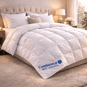 Continental Bedding Serenity 700 Fill Power Hungarian White Goose Down Comforter   All Season Medium Weight   100% Cotton 400 Thread Count Shell   Baffle Box Construction   Twin Size 68x86