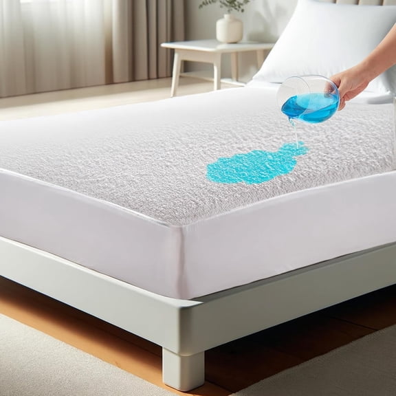 Continental Bedding Terry Fitted Mattress Pad Protector Sheet Cover - 39x75x18 Inch - Twin Size