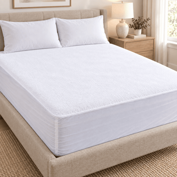 Continental Bedding Waterproof Terry Soft Fitted Mattress Protector with 18-Inch Deep Pocket - Full