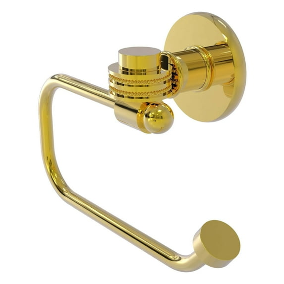 Continental Collection Euro Style Toilet Tissue Holder with Dotted Accents in Polished Brass
