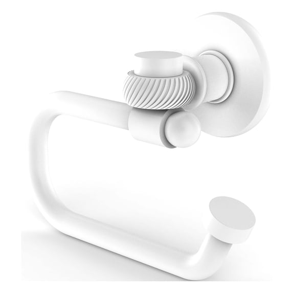 Continental Collection Europen Style Toilet Tissue Holder - Matte White / Twisted