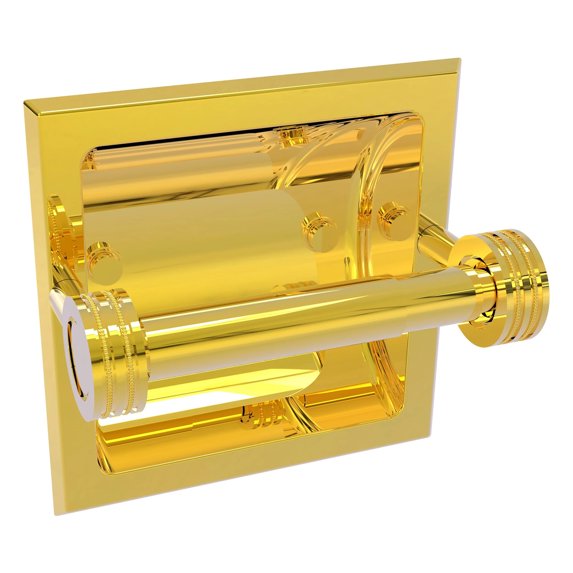 Continental Collection Recessed Toilet Tissue Holder - Polished Brass / Dotted