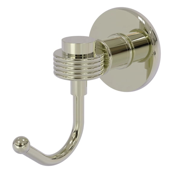 Continental Collection Robe Hook with Groovy Accents in Polished Nickel