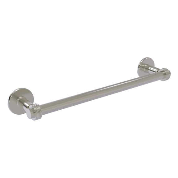 Continental Collection Towel Bar with Grooved Accents - Satin Nickel / 36 Inch