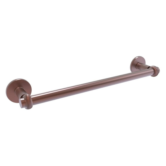 Continental Collection Towel Bar with Twisted Accents - Antique Copper / 24 Inch
