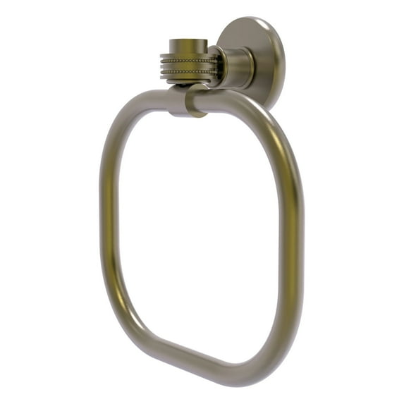 Continental Collection Towel Ring with Dotted Accents in Antique Brass