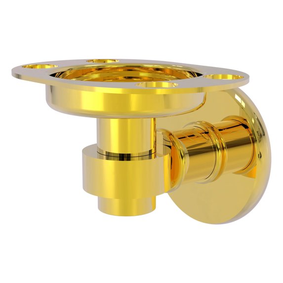 Continental Collection Tumbler and Toothbrush Holder - Polished Brass / Smooth