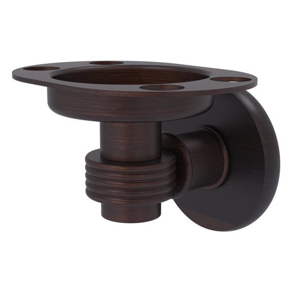 Continental Collection Tumbler and Toothbrush Holder with Groovy Accents in Venetian Bronze