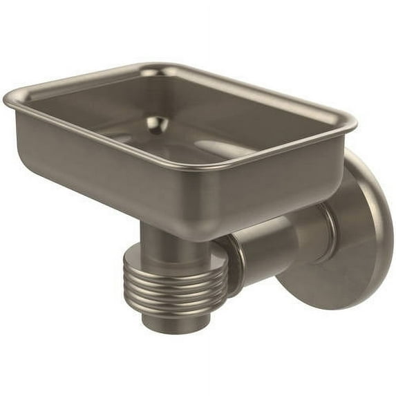 Continental Collection Wall Mounted Soap Dish Holder - Antique Pewter / Grooved