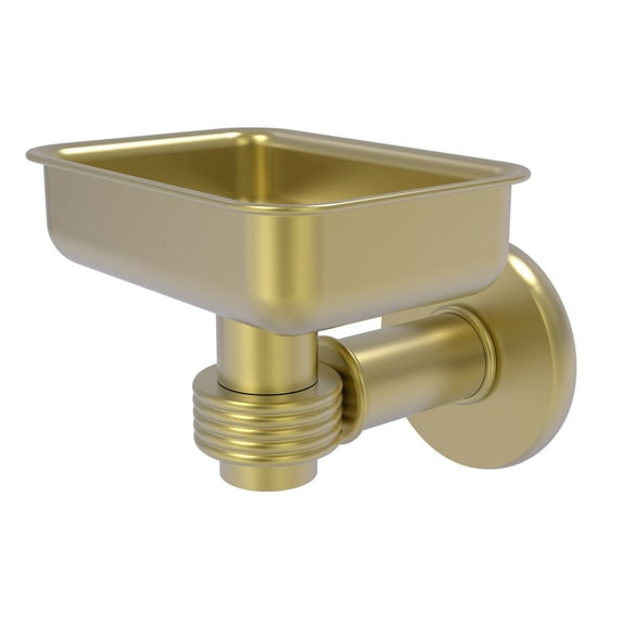 Continental Collection Wall Mounted Soap Dish Holder - Satin Brass / Grooved