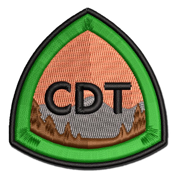 Continental Divide Trail Hiking Triple Crown Applique Multi-Color Embroidered Hook & Loop Patch - 3 Inch Medium