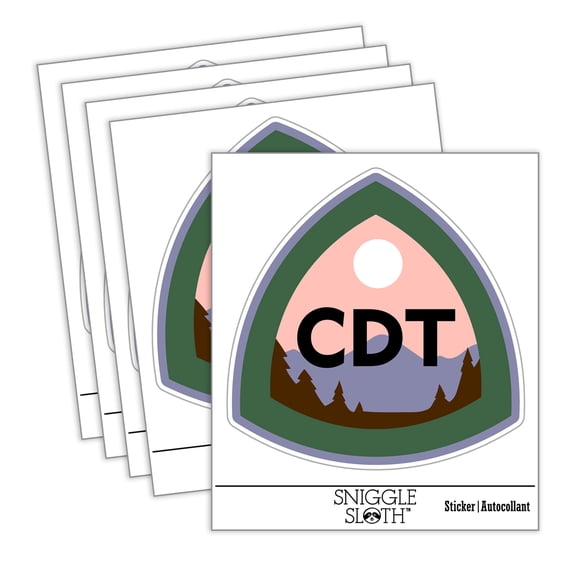 Continental Divide Trail Hiking Triple Crown Car Window Bumper Water Bottle Phone Tablet Laptop Waterproof Vinyl Decal Sticker Set 5-Pack - Gloss Finish - 2.0"