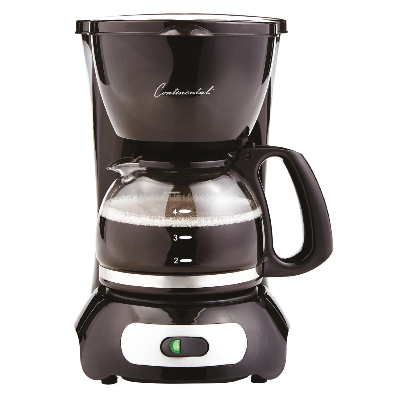 Continental Electric 4-Cup Coffee Maker Black