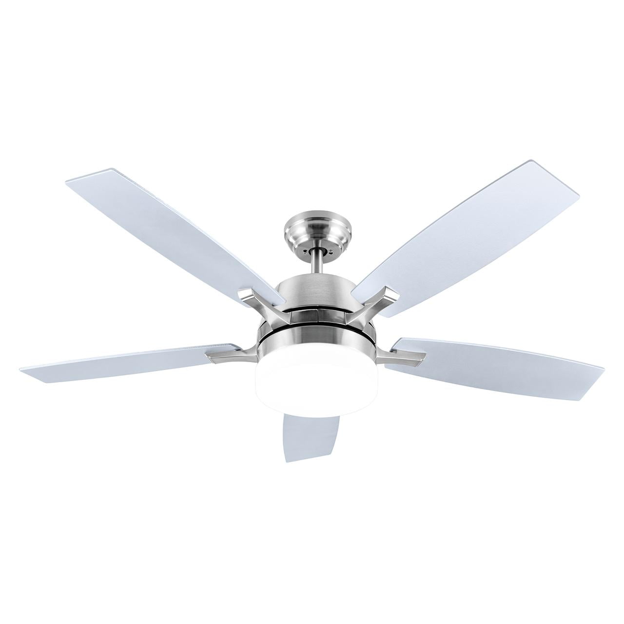Continental Electric 52" Ceiling Fan Brushed Nickel, Five Blades, Indoor