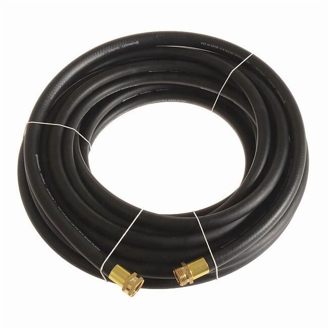 5/8 in ID x 25 ft L Garden Hose, EPDM Tube, Black, Brass x Brass Fitting CWH058-25MF-G