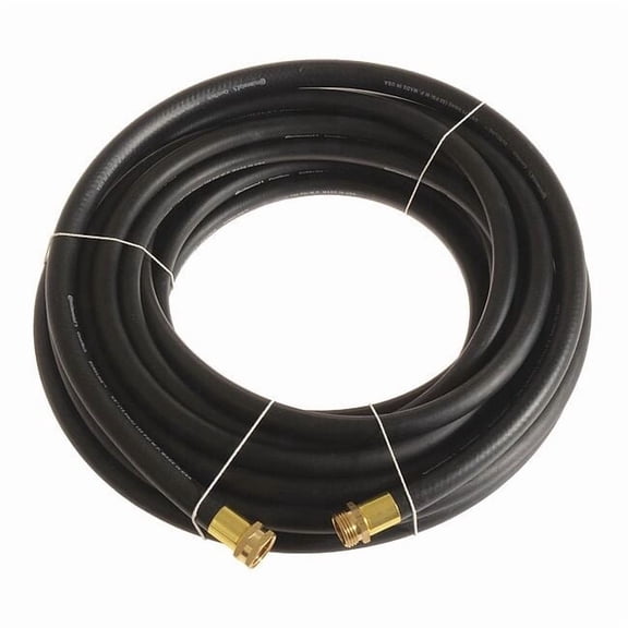 5/8 in ID x 50 ft L Garden Hose, EPDM Tube, Black, Brass x Brass Fitting CWH058-50MF-G