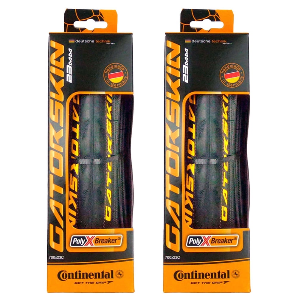 Continental Gator Hardshell Clincher Tire - 700x23c, 3-Ply Casing, Poly-X Puncture Protection (Set Of 2 Tires)