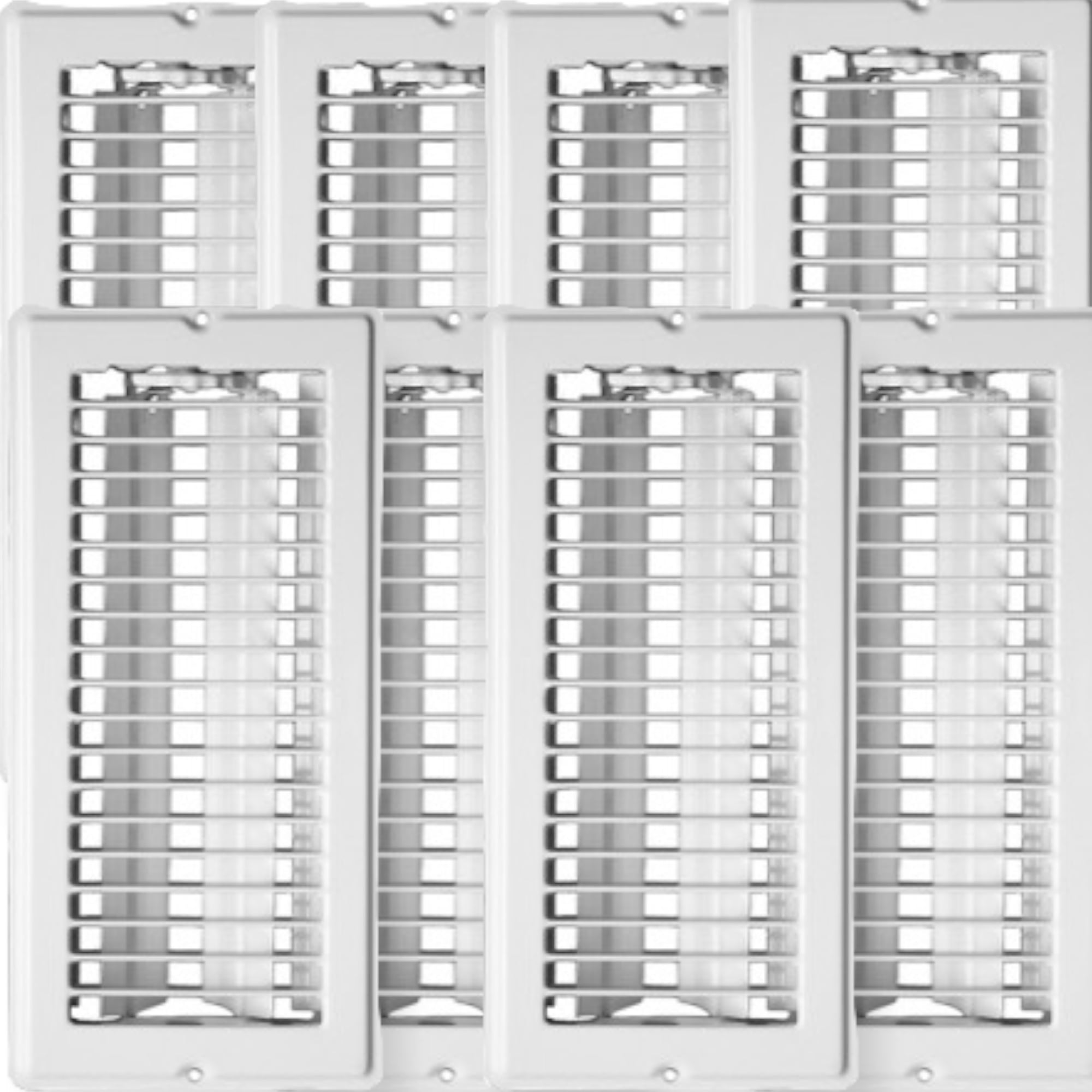 Continental Industries White Floor Registers 4 X 12 (8 Pack)