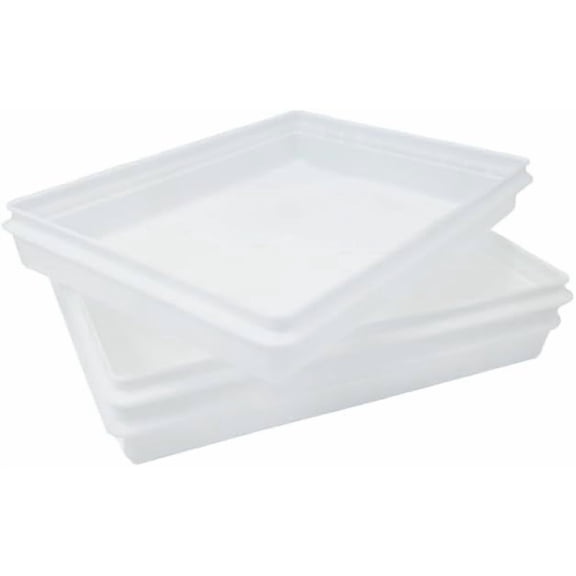 Continental Plastics Fish Tubs/Food Storage Bins 10lb 11.5x15.5x2", Pack of 10 Shallow Containers with Lids, White