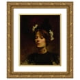 thumbnail image 1 of Continental School 15x18 Gold Ornate Wood Frame and Double Matted Museum Art Print Titled - Portrait of a Woman with a Jeweled Collar, 1 of 4